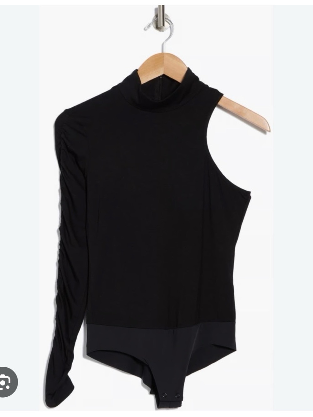 L’Agence Lotti one shoulder mock-neck body suit in black NWT